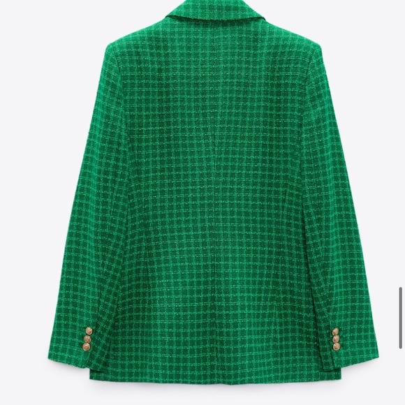 ZARA TEXTURED DOUBLE BREASTED BLAZER - Picture 8 of 9